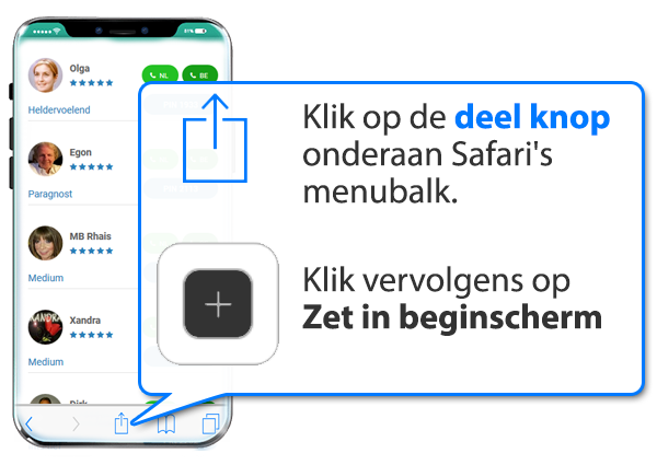 iphone en ipad: Tarotisten.nl als app instellen op Mobiel